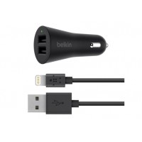 Belkin BOOSTUP 2-портовое автомобильное зарядное устройство с кабелем USB-Lightning